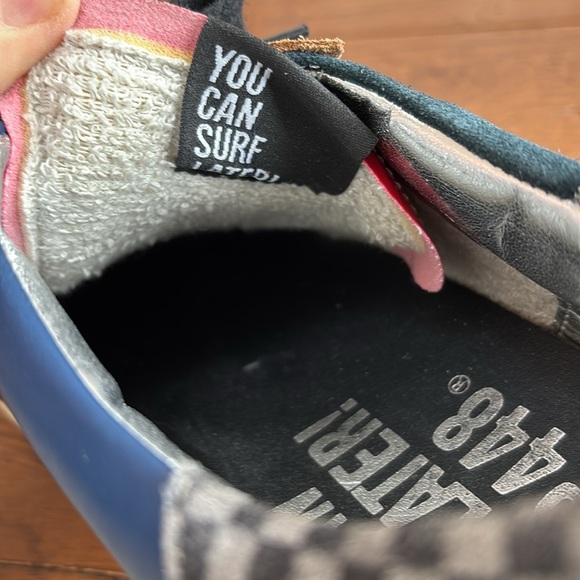 P448 You Can Surf Later Skate Sneakers Men’s Blue & Tan Suede Shoes Size EU 44 - Picture 11 of 14